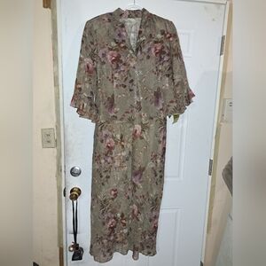 Floral Patterned Dress with Jacket